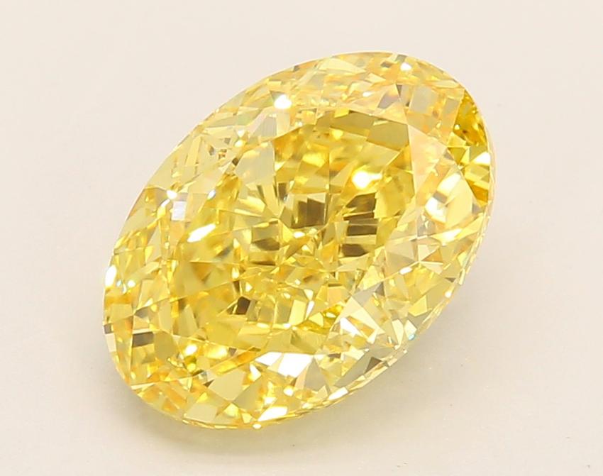 3.52 Ct. Fancy Vivid Yellow Oval Lab Grown Diamond