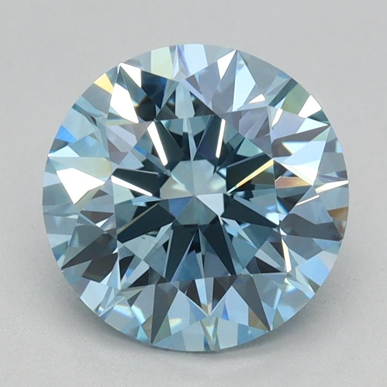 1.55 Ct. Fancy Vivid Blue Round Lab Grown Diamond