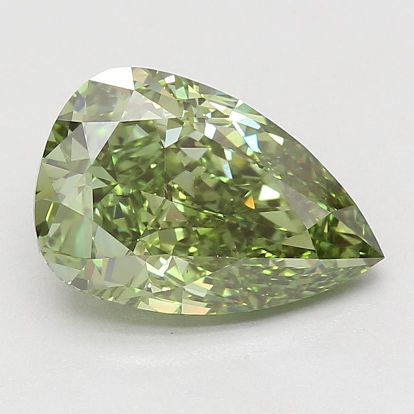 4.08 Ct. Fancy Vivid Green Pear Lab Grown Diamond