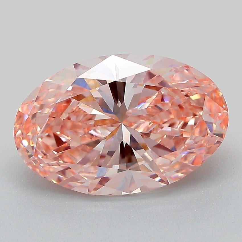 3.73 Ct. Fancy Vivid Pink Oval Lab Grown Diamond