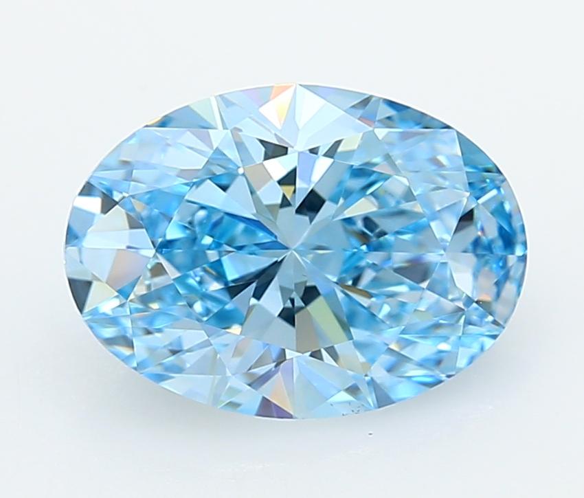 3.01 Ct. Fancy Vivid  Blue Oval Lab Grown Diamond