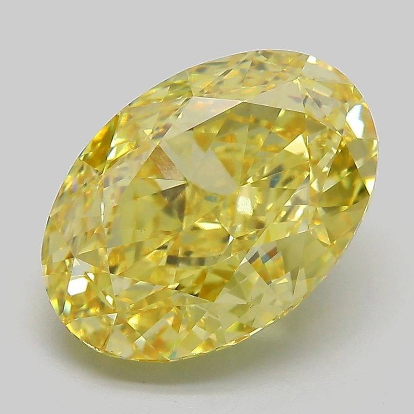 6.53 Ct. Fancy Intense Yellow Oval Lab Grown Diamond