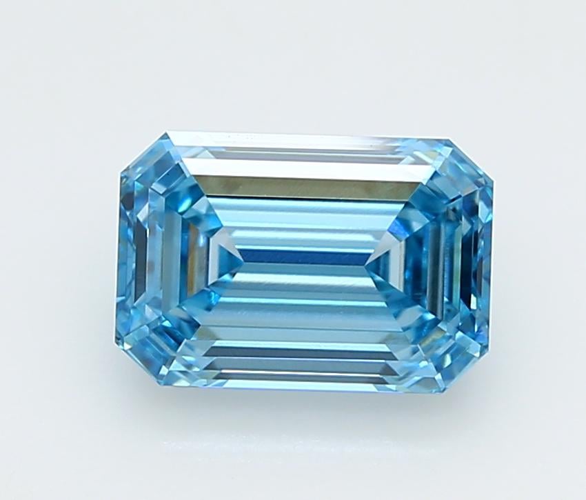 2.64 Ct. Fancy Vivid  Blue Emerald Lab Grown Diamond