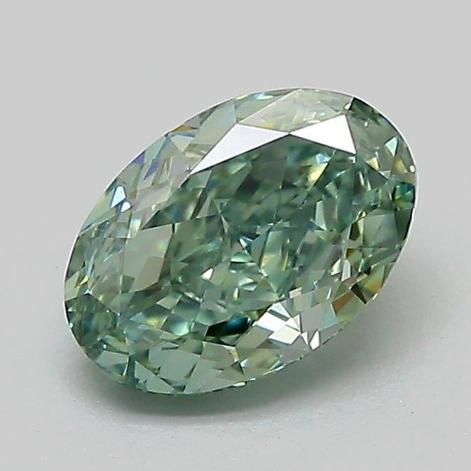 1.08 Ct. Fancy Vivid  Green Oval Lab Grown Diamond