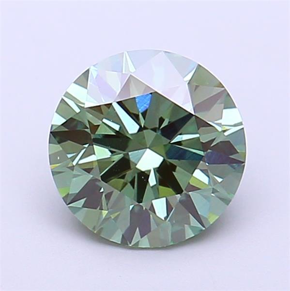 1.51 Ct. Fancy Vivid  Green Round Lab Grown Diamond