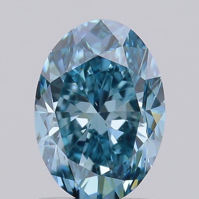 0.93 Ct. Fancy Vivid Blue Oval Lab Grown Diamond