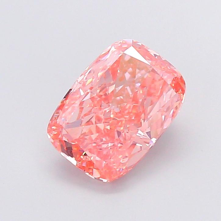 2.97 Ct. Fancy Vivid  Pink Cushion Lab Grown Diamond