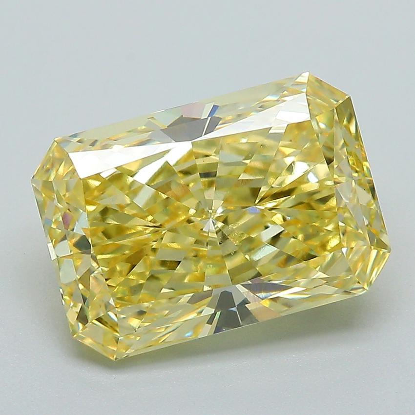 5.09 Ct. Fancy Vivid Yellow Radiant Lab Grown Diamond
