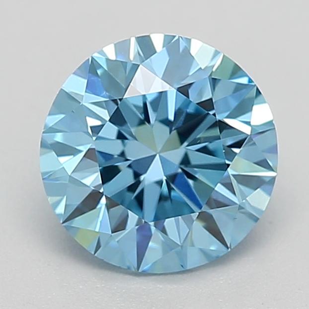 0.68 Ct. Fancy Vivid Blue Round Lab Grown Diamond