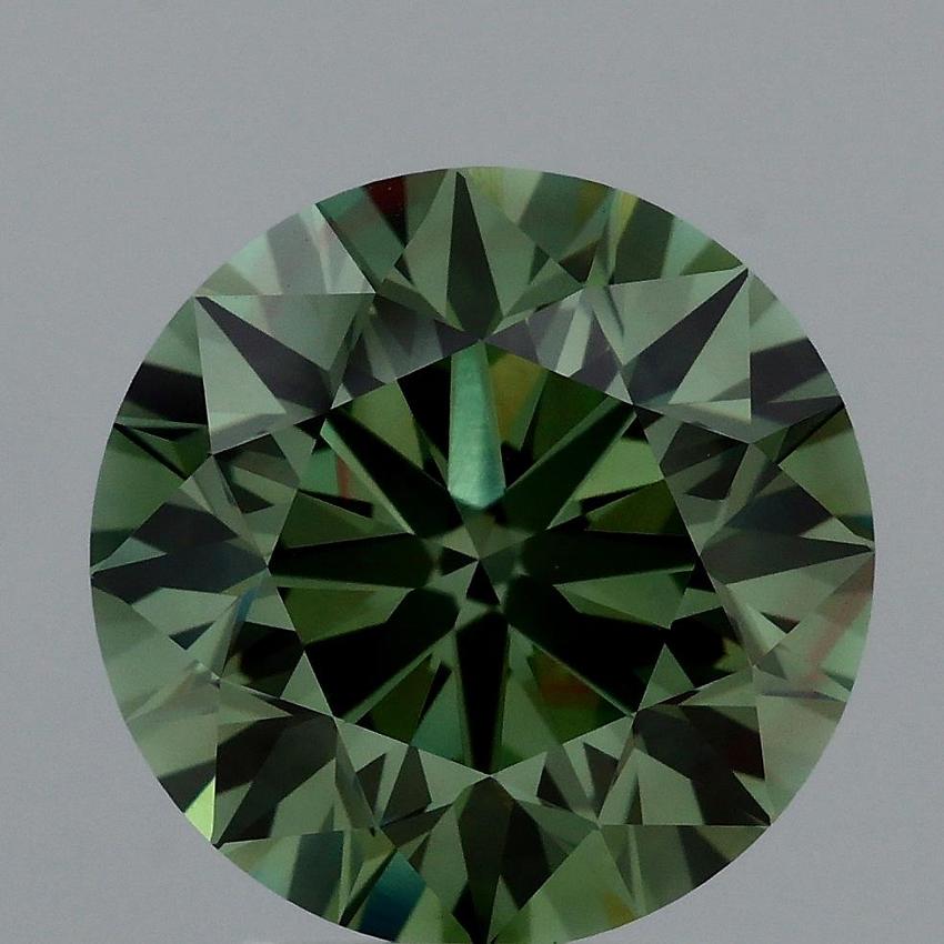 3.51 Ct. Fancy Vivid Green Round Lab Grown Diamond