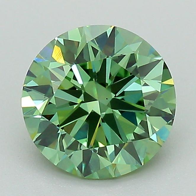 1.52 Ct. Fancy Vivid Green Round Lab Grown Diamond