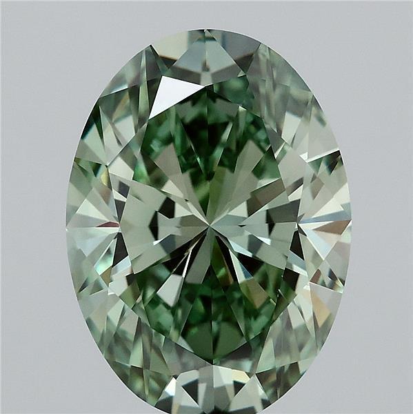 4.08 Ct. Fancy Vivid Green Oval Lab Grown Diamond