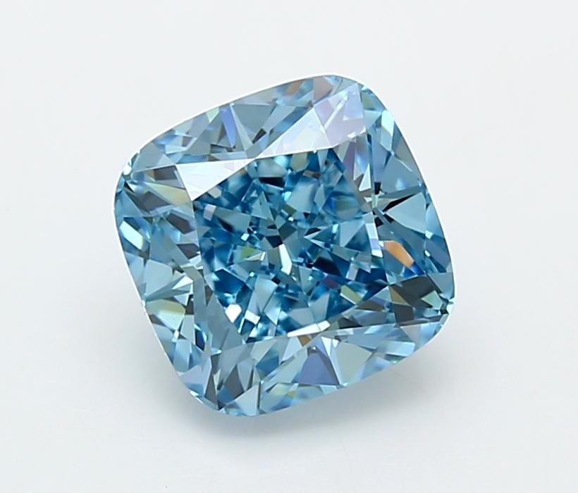 3.00 Ct. Fancy Vivid  Blue Cushion Lab Grown Diamond