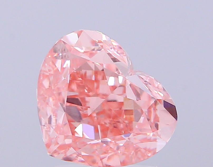 3.07 Ct. Fancy Intense  Pink Heart Lab Grown Diamond