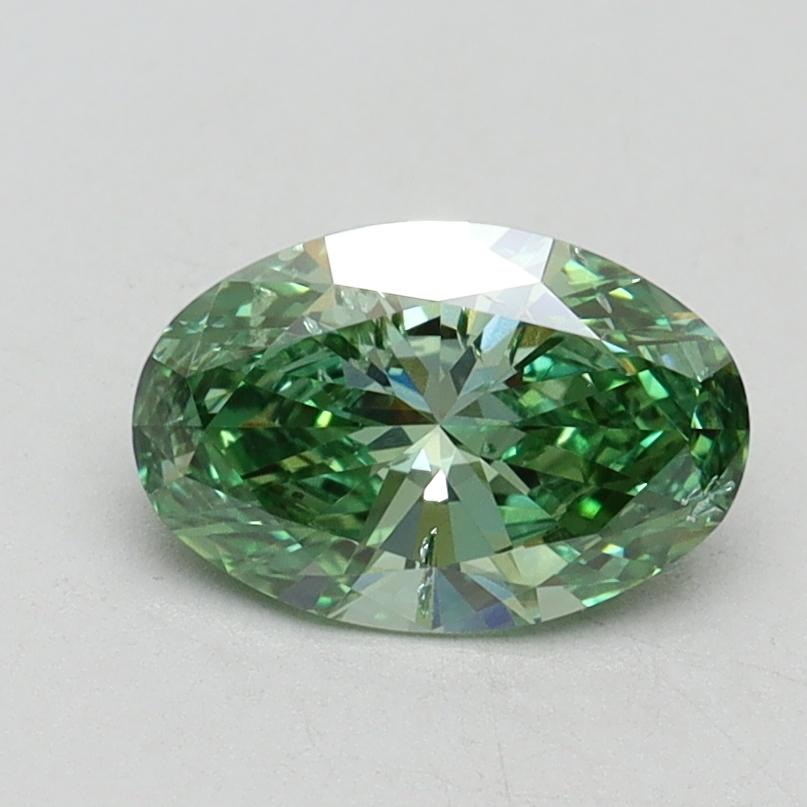 1.00 Ct. Fancy Vivid Green Oval Lab Grown Diamond