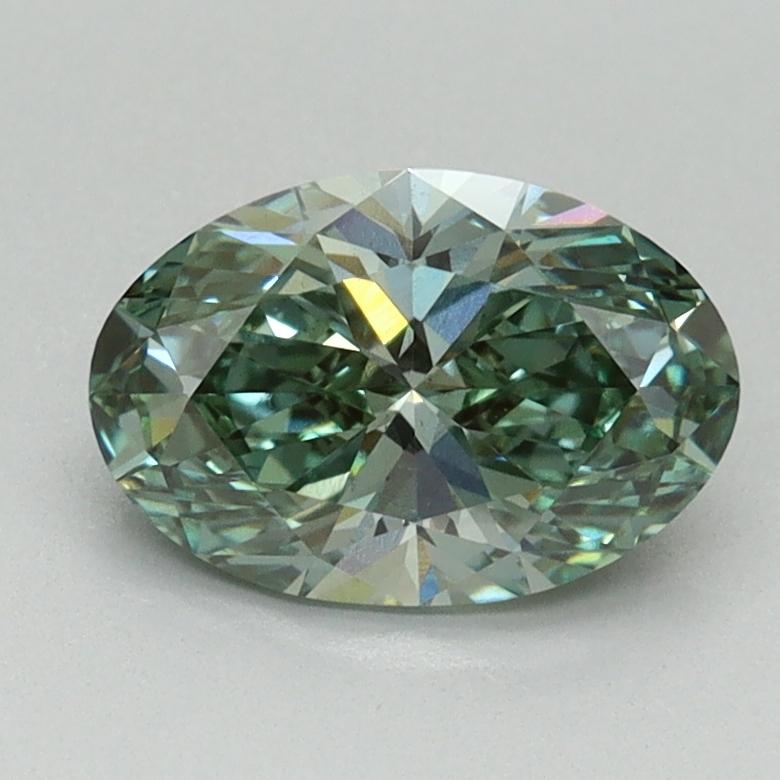 1.19 Ct. Fancy Vivid Green Oval Lab Grown Diamond