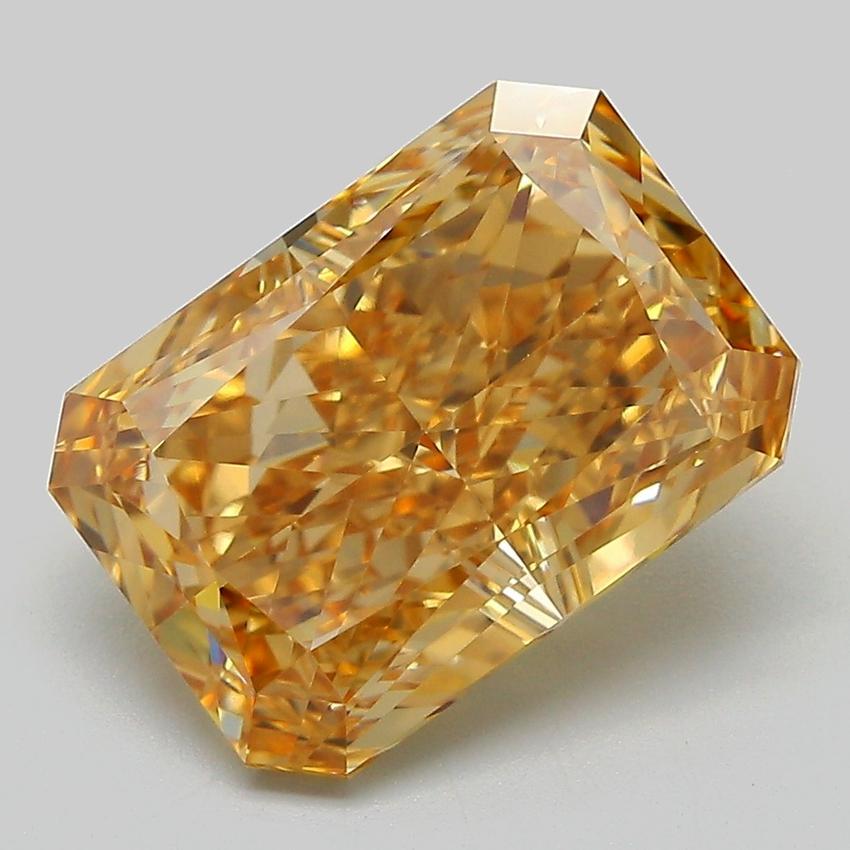 5.08 Ct. Fancy Intense Brownish Yellow Radiant Lab Grown Diamond