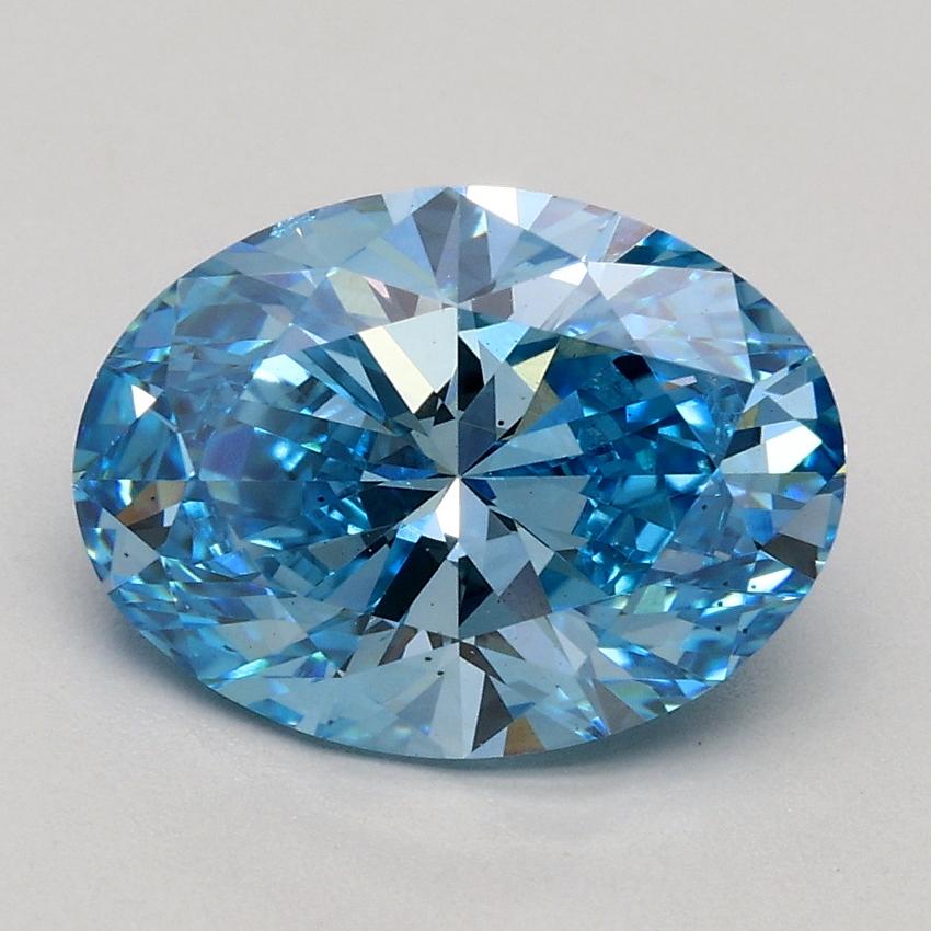 2.00 Ct. Fancy Vivid Blue Oval Lab Grown Diamond