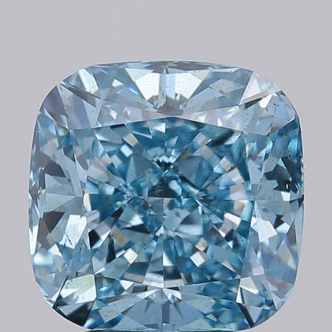 5.00 Ct. Fancy Vivid  Blue Cushion Lab Grown Diamond
