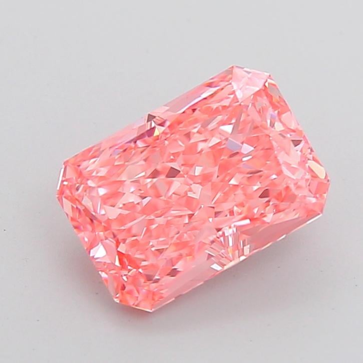 4.17 Ct. Fancy Vivid  Pink Radiant Lab Grown Diamond