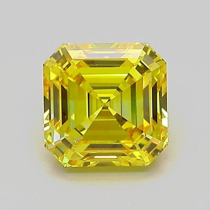 1.06 Ct. Fancy Vivid  Yellow Asscher Lab Grown Diamond