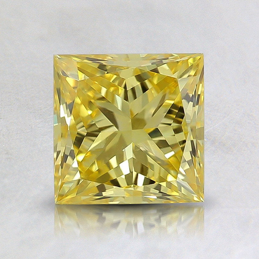 1.32 Ct. Fancy Vivid Yellow Princess Lab Grown Diamond