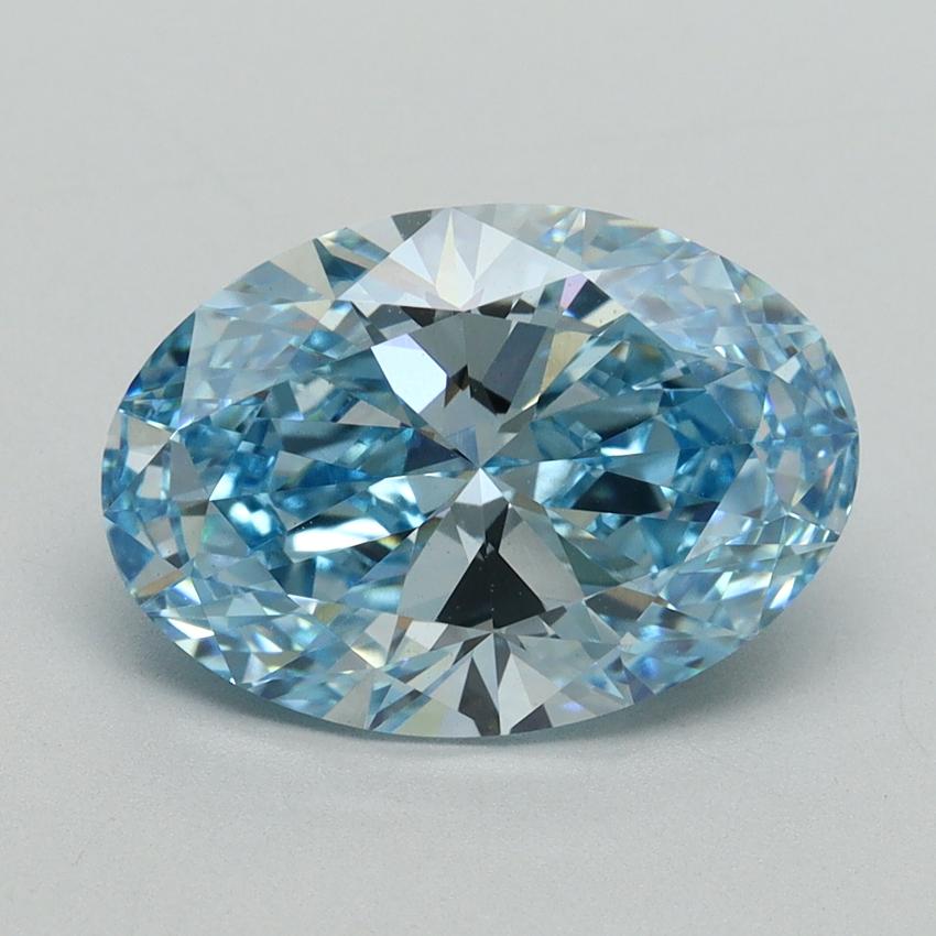 3.50 Ct. Fancy Vivid Blue Oval Lab Grown Diamond