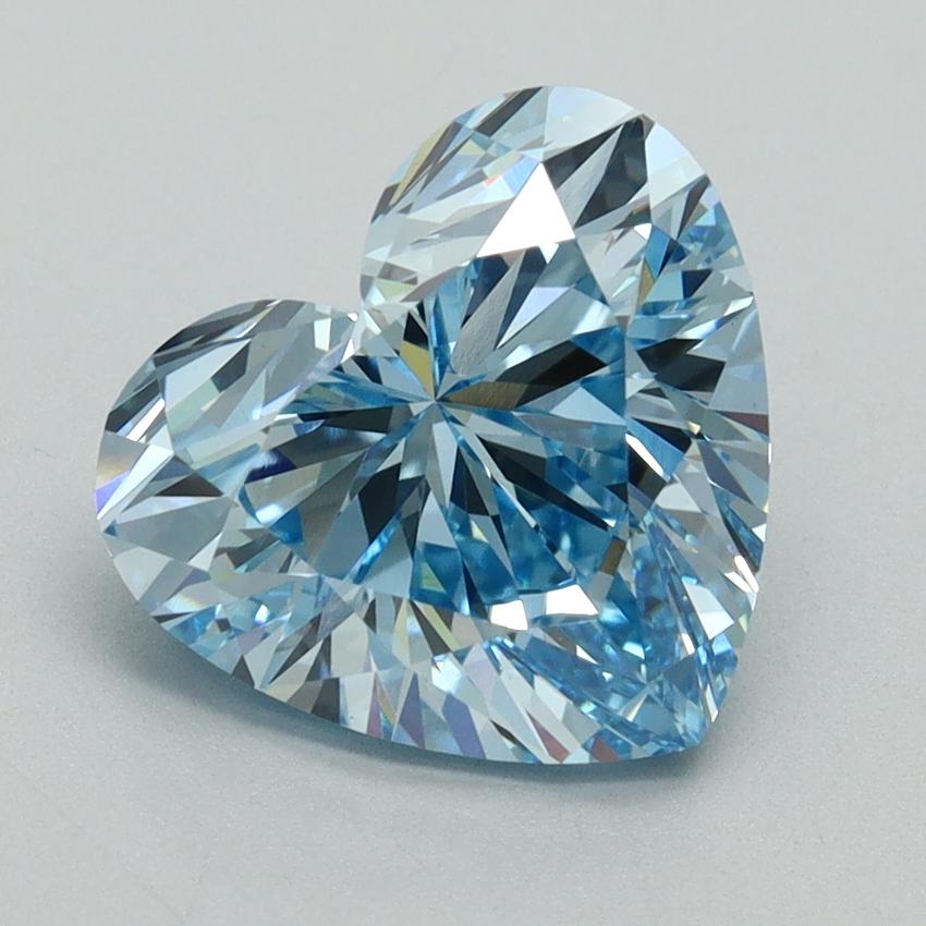 3.09 Ct. Fancy Vivid Blue Heart Lab Grown Diamond