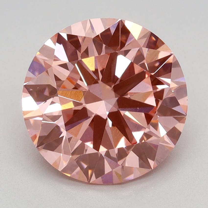 2.49 Ct. Fancy Vivid Pink Round Lab Grown Diamond