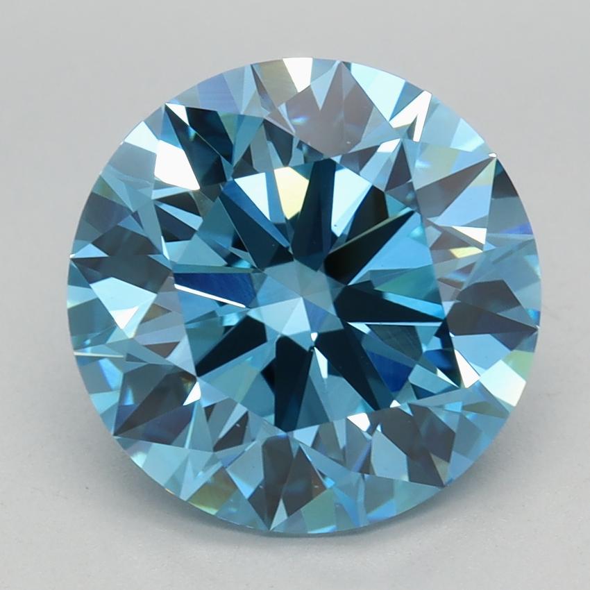 3.80 Ct. Fancy Vivid Blue Round Lab Grown Diamond