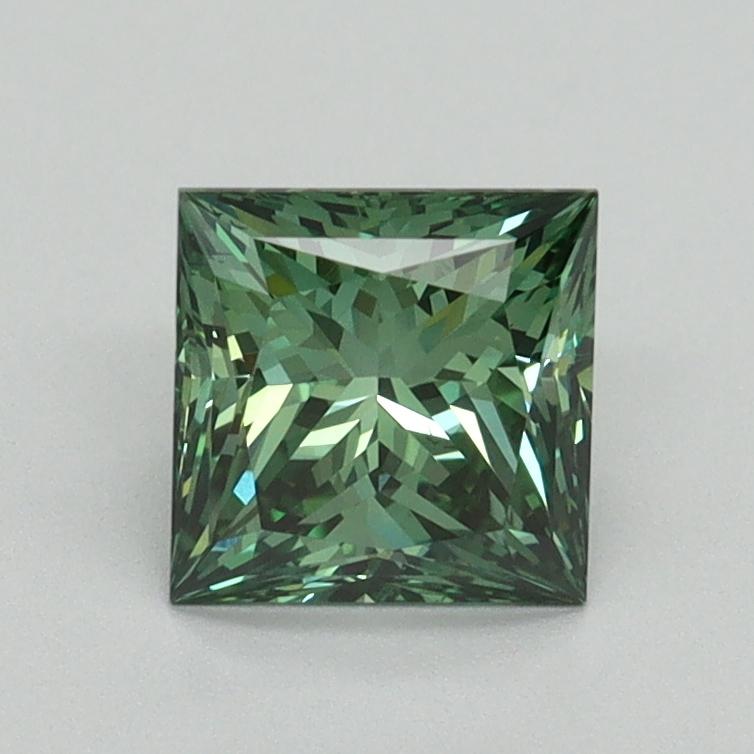 1.07 Ct. Fancy Vivid Green Princess Lab Grown Diamond