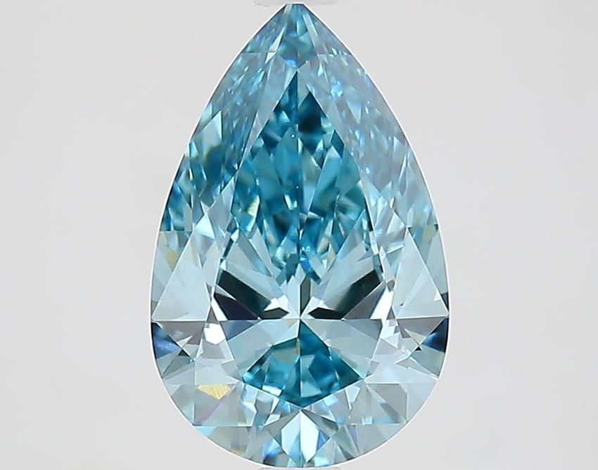 2.58 Ct. Fancy Vivid Blue Pear Lab Grown Diamond