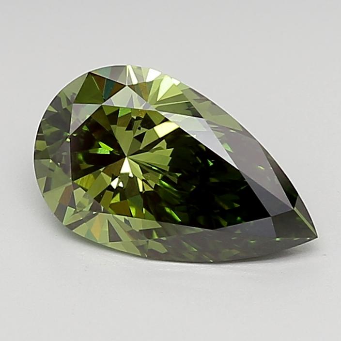 2.01 Ct. Fancy Vivid  Green Pear Lab Grown Diamond