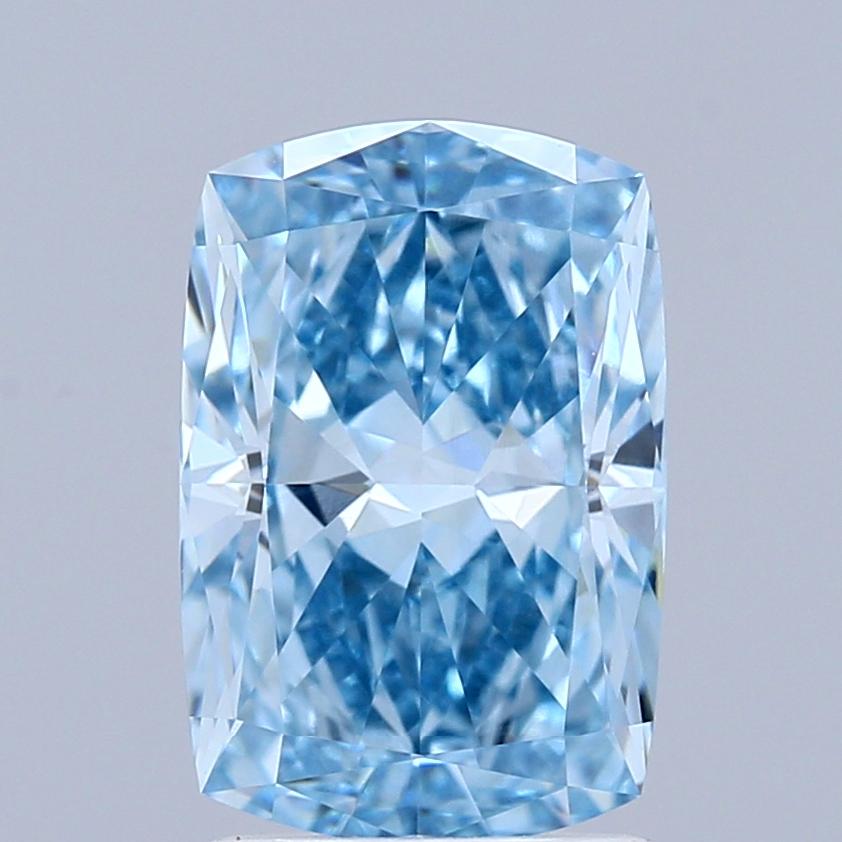 2.03 Ct. Fancy Vivid Blue Cushion Lab Grown Diamond