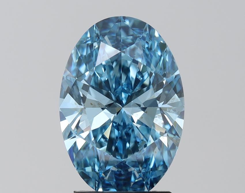 3.59 Ct. Fancy Vivid  Blue Oval Lab Grown Diamond