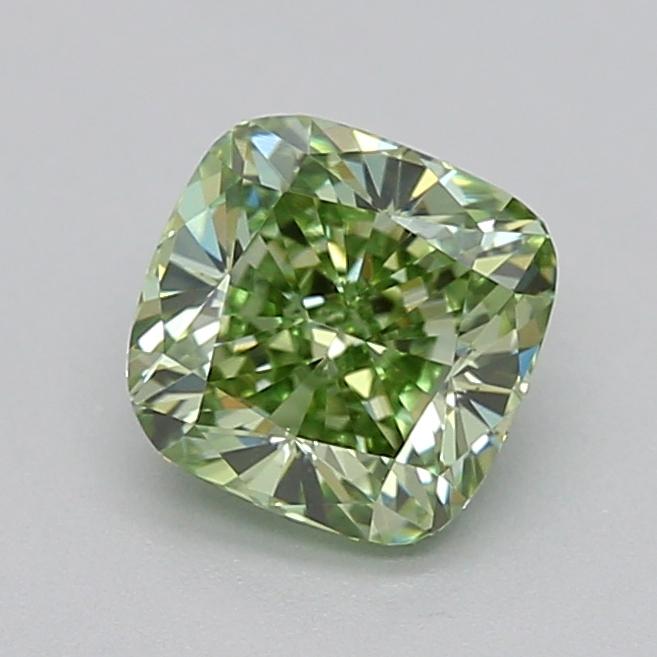 0.54 Ct. Fancy Vivid  Green Cushion Lab Grown Diamond