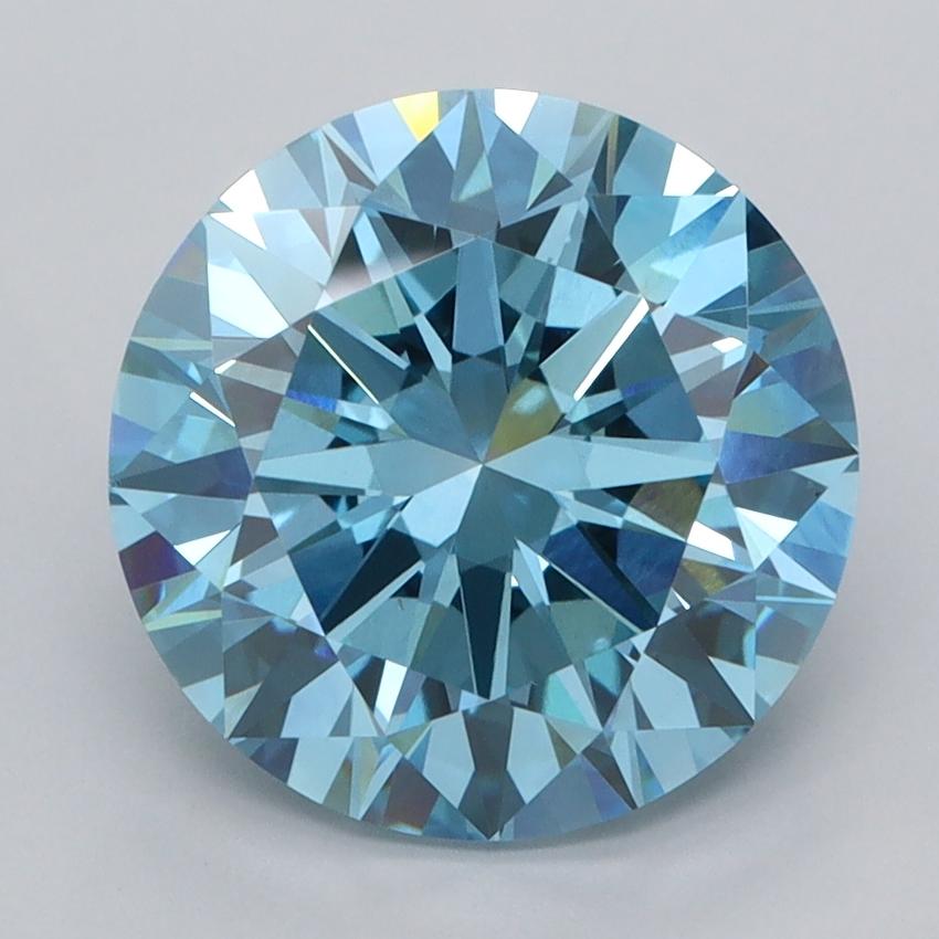 4.01 Ct. Fancy Vivid  Blue Round Lab Grown Diamond