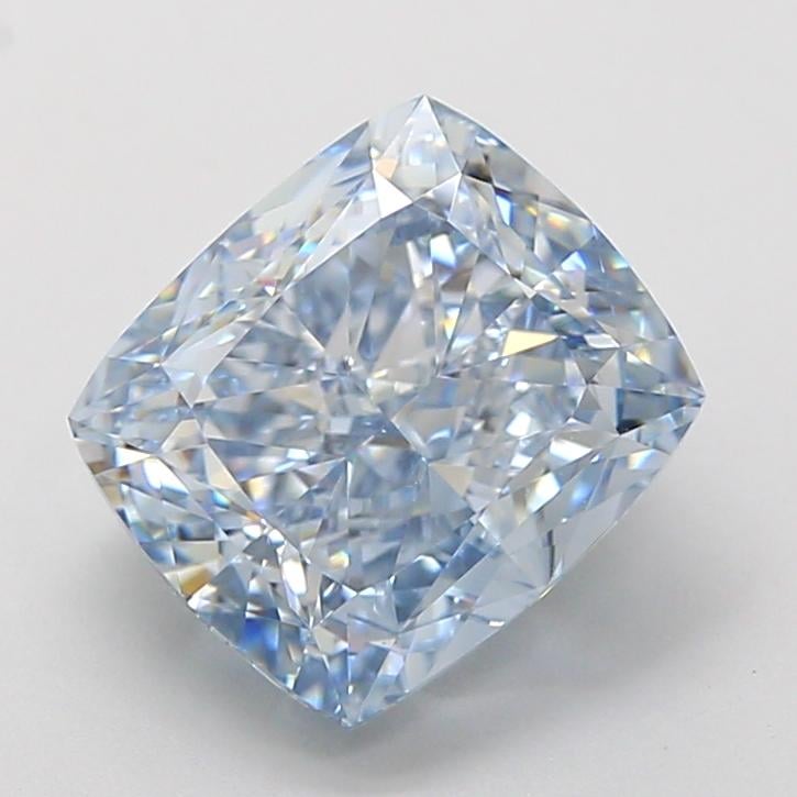 3.53 Ct. Fancy Vivid  Blue Cushion Lab Grown Diamond