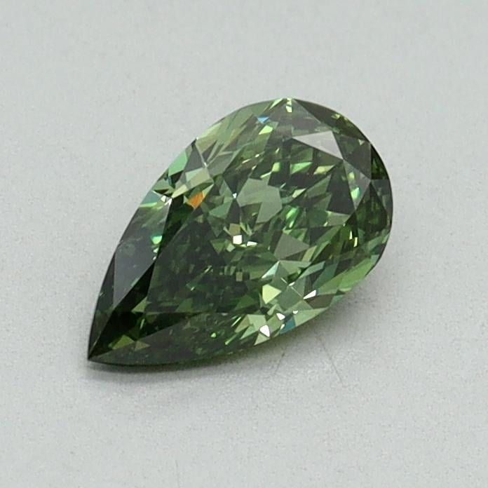0.51 Ct. Fancy Vivid Pacific Green Pear Lab Grown Diamond