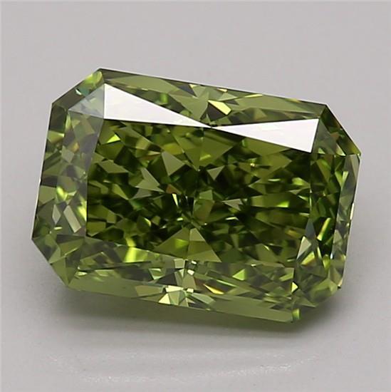 2.47 Ct. Fancy Vivid Green Radiant Lab Grown Diamond