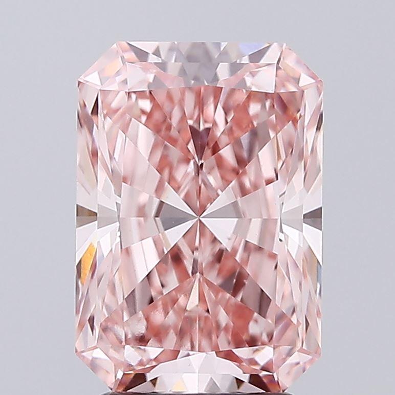 3.07 Ct. Fancy Vivid Pink Radiant Lab Grown Diamond