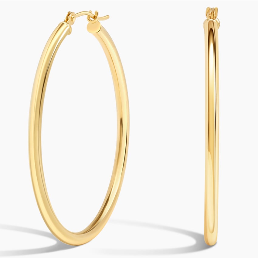 14K Yellow Gold 2mm Medium Perfect Hoop Earrings