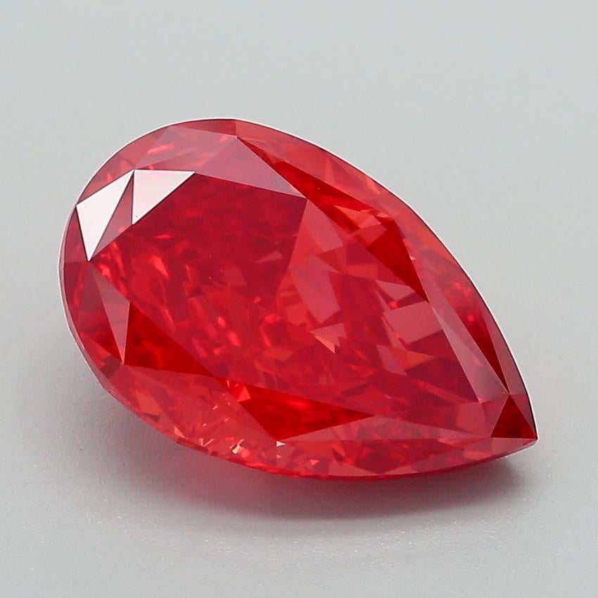 4.16 Ct. Fancy Vivid Orangy Red Pear Lab Grown Diamond