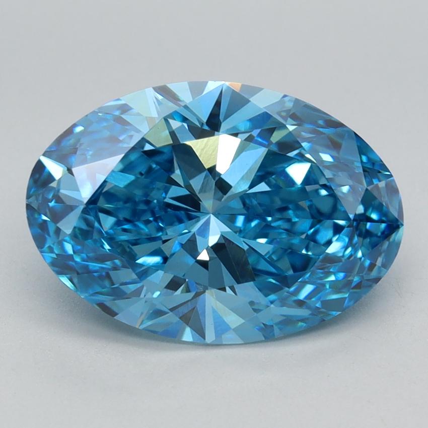 2.91 Ct. Fancy Vivid Blue Oval Lab Grown Diamond