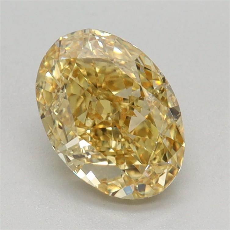 1.06 Ct. Fancy Vivid Yellow Oval Lab Grown Diamond