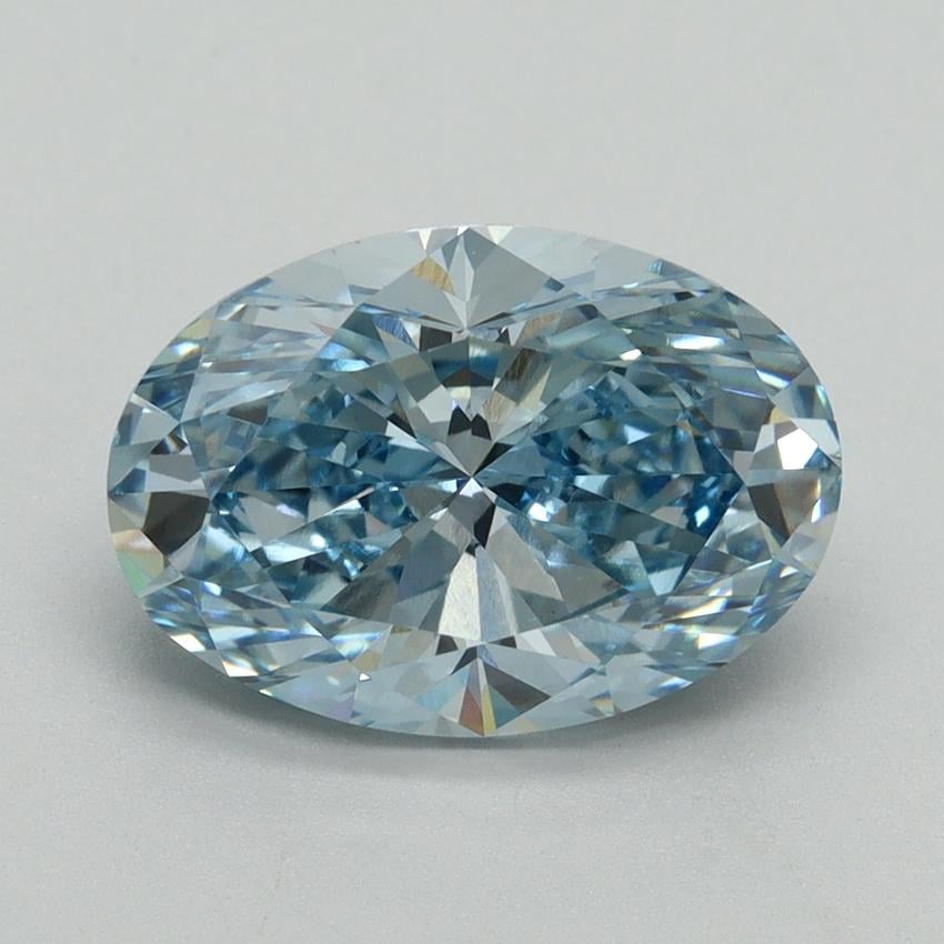 3.35 Ct. Fancy Vivid Blue Oval Lab Grown Diamond