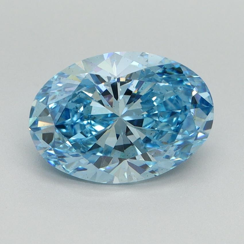 2.06 Ct. Fancy Vivid Blue Oval Lab Grown Diamond