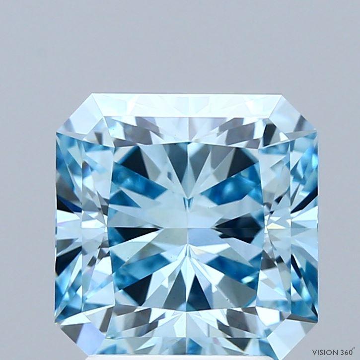 3.12 Ct. Fancy Intense  Blue Radiant Lab Grown Diamond