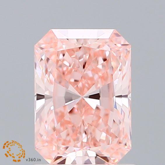 1.28 Ct. Fancy Vivid  Pink Radiant Lab Grown Diamond