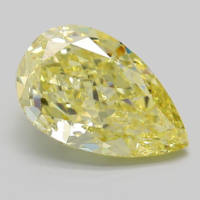 4.33 Ct. Fancy Intense  Yellow Pear Lab Grown Diamond